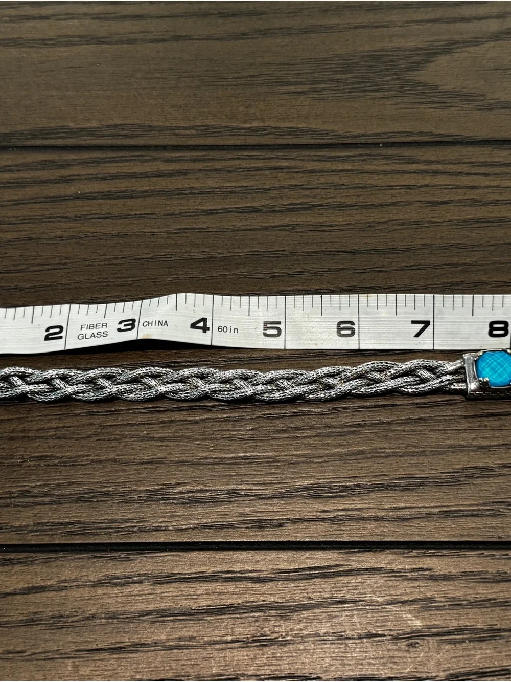Samuel B 925 Sterling Silver Blue Topaz Tulang Naga Braided Bracelet 36.5g 8”